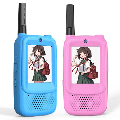 D3 1Pair 2.0 Inch Screen Kids Video Intercom Power-On Auto Pair Walkie Talkie with Voice Changing Function - 1