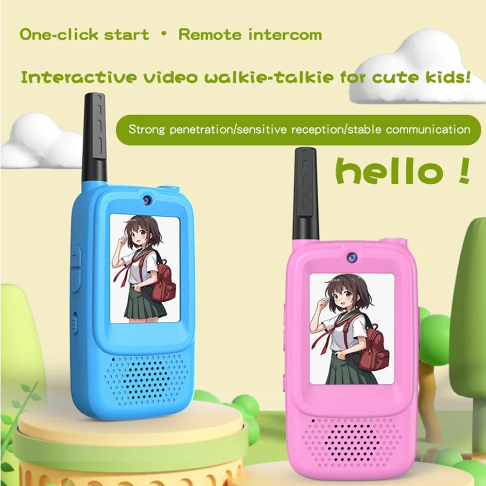 D3 1Pair 2.0 Inch Screen Kids Video Intercom Power-On Auto Pair Walkie Talkie with Voice Changing Function - 2