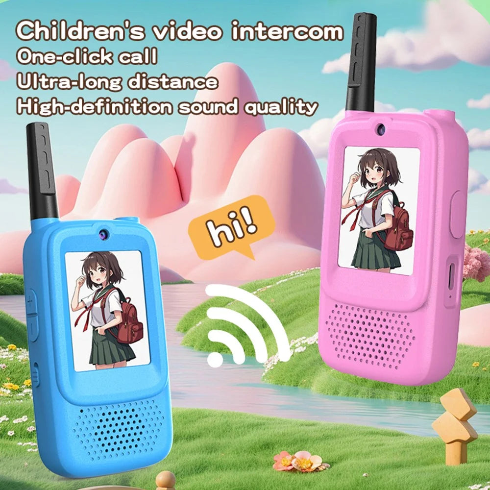 D3 1Pair 2.0 Inch Screen Kids Video Intercom Power-On Auto Pair Walkie Talkie with Voice Changing Function - 3