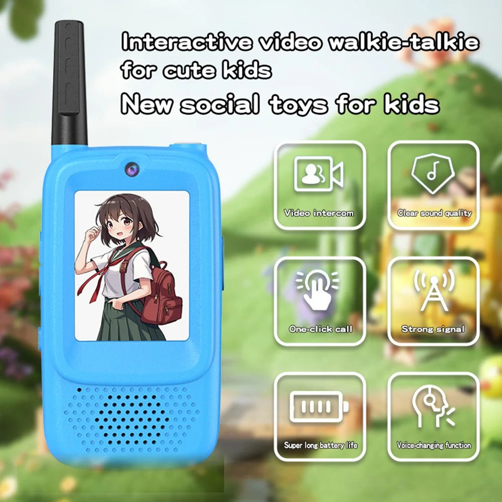 D3 1Pair 2.0 Inch Screen Kids Video Intercom Power-On Auto Pair Walkie Talkie with Voice Changing Function - 4