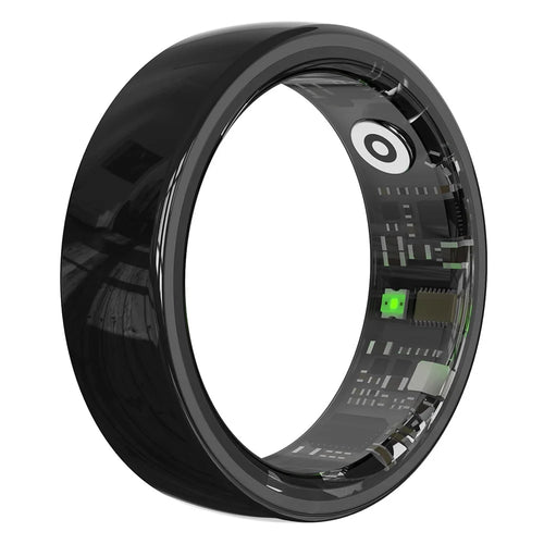 R12 5ATM Waterproof Ceramic Smart Ring with Charging Case 24H Heart Rate Blood Oxygen Sleep Monitor for Health - Black 7 - 1