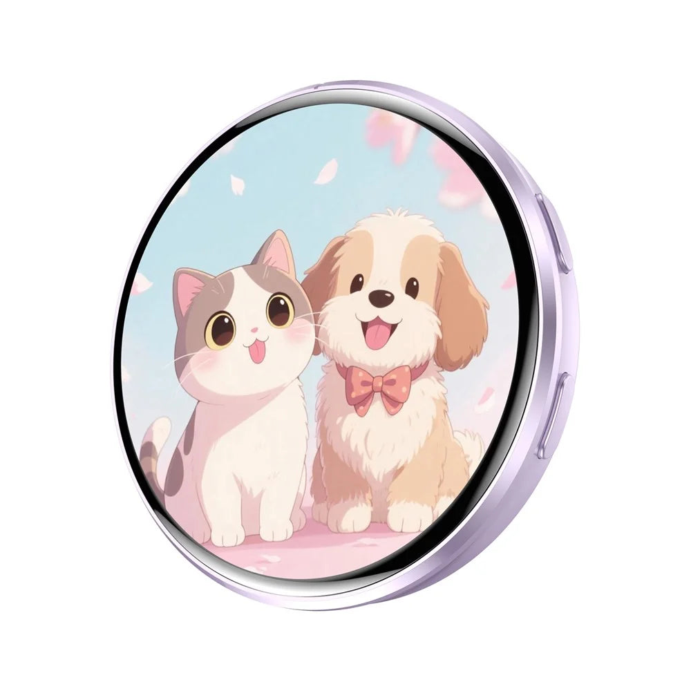 E87 1.7 inch Electronic Display Badge Bluetooth-Compatible DIY LED Name Tag Pin High Definition Display Brooch Gift for Students Fans - Purple - 1