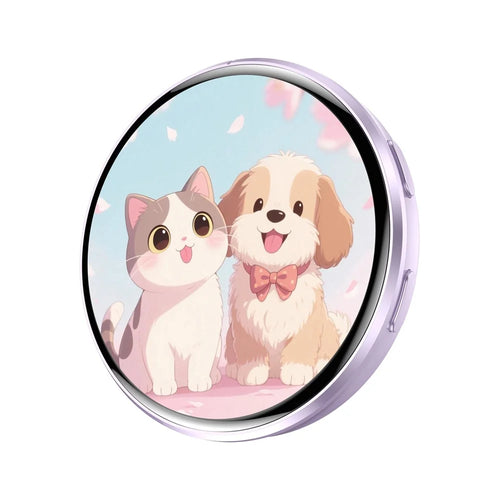 E87 1.7 inch Electronic Display Badge Bluetooth-Compatible DIY LED Name Tag Pin High Definition Display Brooch Gift for Students Fans - Purple - 1