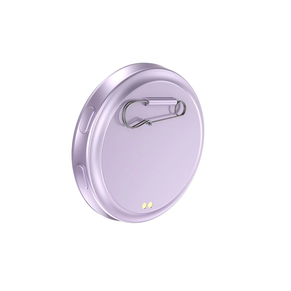 E87 1.7 inch Electronic Display Badge Bluetooth-Compatible DIY LED Name Tag Pin High Definition Display Brooch Gift for Students Fans - Purple - 2