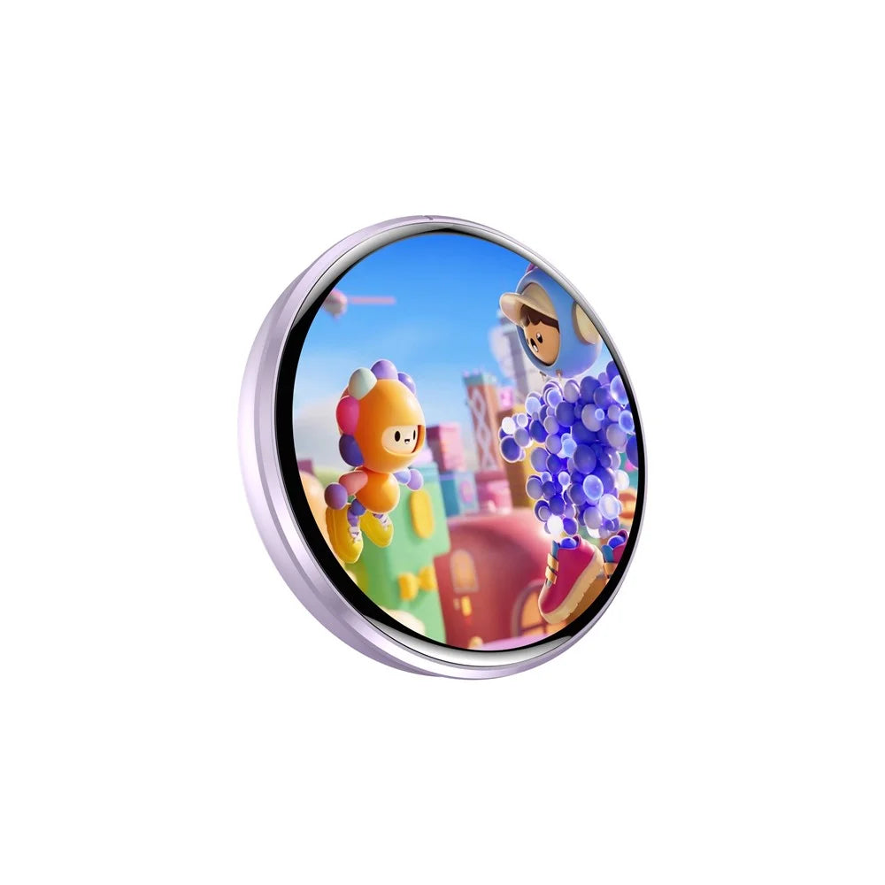 E87 1.7 inch Electronic Display Badge Bluetooth-Compatible DIY LED Name Tag Pin High Definition Display Brooch Gift for Students Fans - Purple - 3