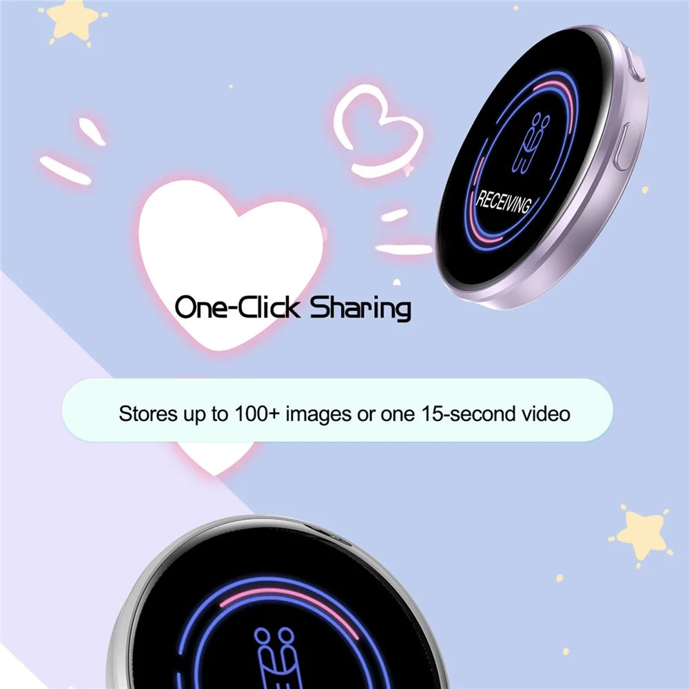 E87 1.7 inch Electronic Display Badge Bluetooth-Compatible DIY LED Name Tag Pin High Definition Display Brooch Gift for Students Fans - Purple - 6