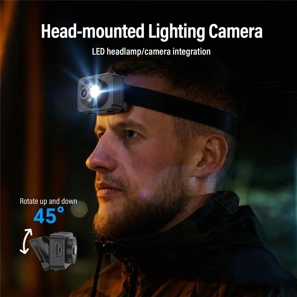 D8 Head-Mounted Light with 1080P Video Recording Gesture Sensing Bright Energy-Saving Headlamp Camera - 2