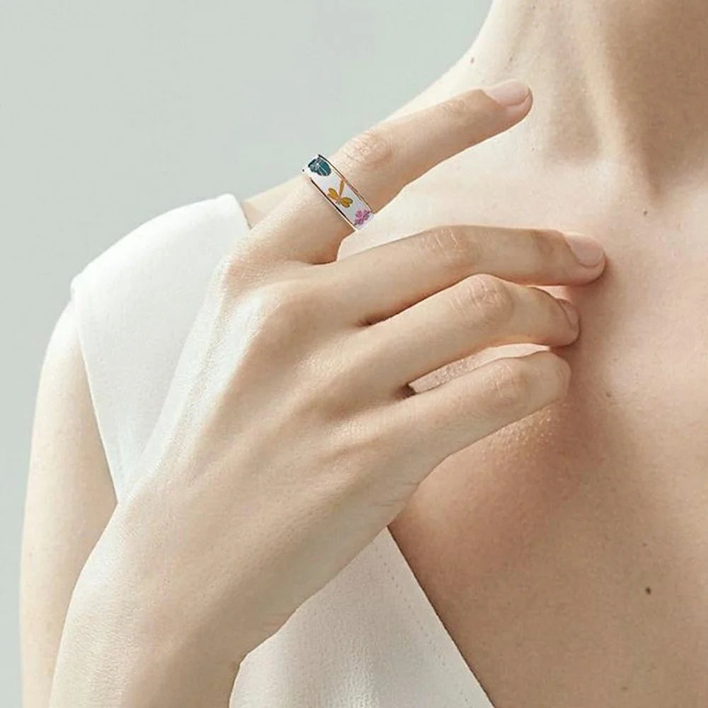 R19 IP68 Waterproof Enamel Smart Ring Heart Rate Blood Oxygen Monitor Tracking Sleep Monitor Ring with Charging Cable - No.6 - 7