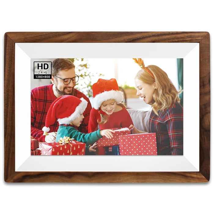 32GB 10.1 Inch Frameo Digital Photo Frame WiFi Smart Digital Picture Frame with IPS Touch Screen Wood Frame - US Plug - 6