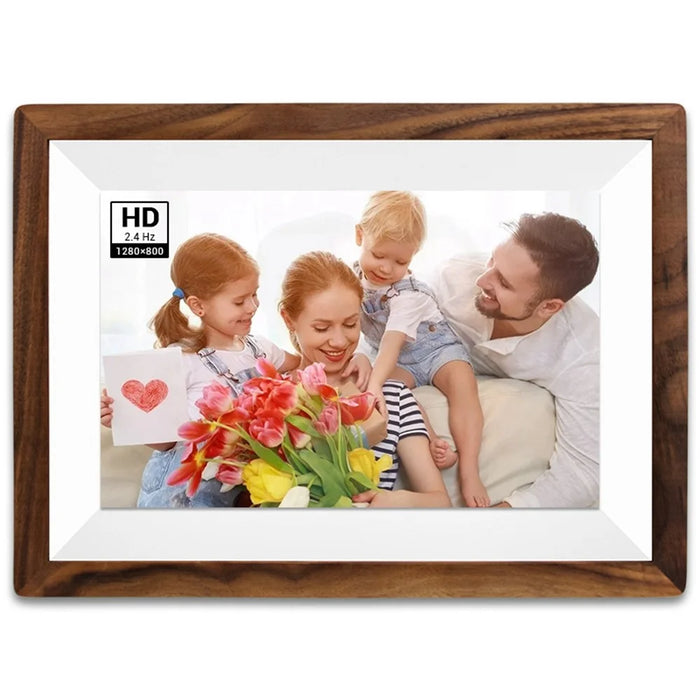 32GB 10.1 Inch Frameo Digital Photo Frame WiFi Smart Digital Picture Frame with IPS Touch Screen Wood Frame - US Plug - 7
