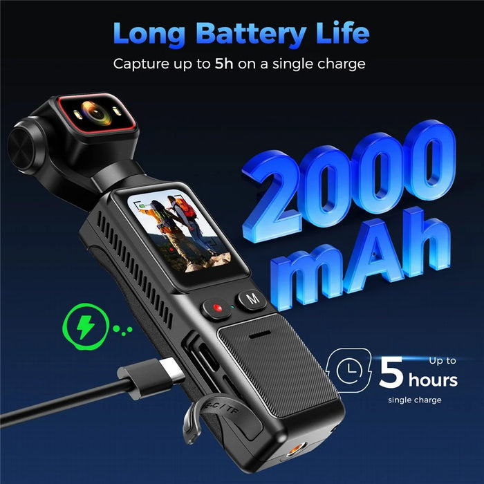 L19 4K Action Camera Anti-Shake VLOG Pocket Camera with 1.69 inch Touch Screen and Wi-Fi Connectivity for Cycling - 7