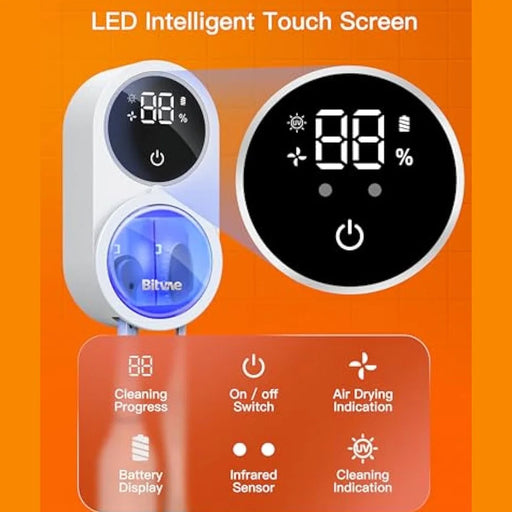 BITVAE X122 Infrared Sensing Toothbrush Sterilizer Cleaner Wall-Mounted UV Disinfection Toothbrush Dryer with LED Smart Screen - 2