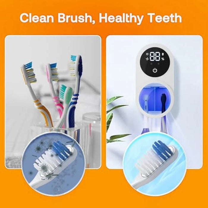 BITVAE X122 Infrared Sensing Toothbrush Sterilizer Cleaner Wall-Mounted UV Disinfection Toothbrush Dryer with LED Smart Screen - 5