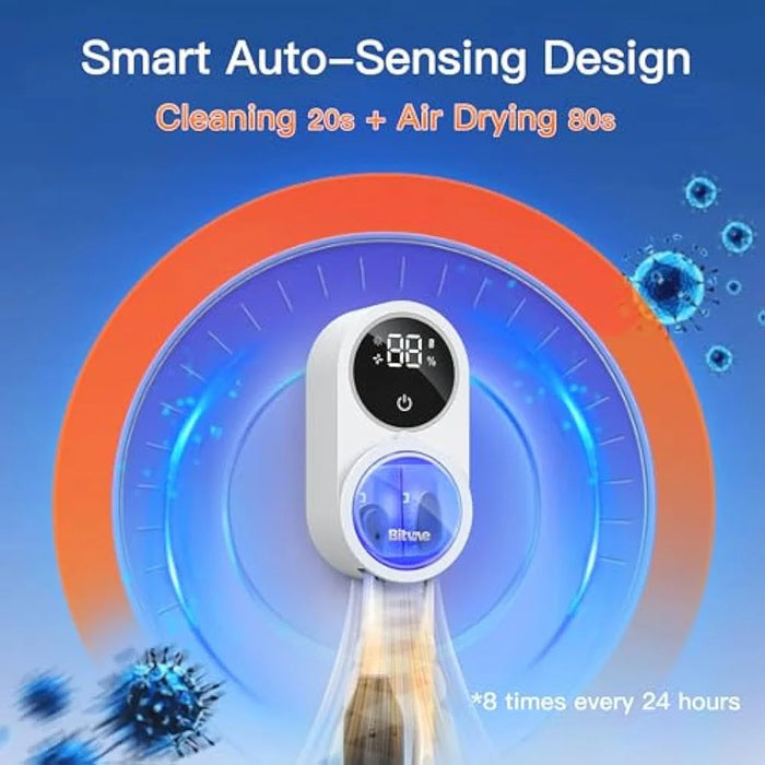 BITVAE X122 Infrared Sensing Toothbrush Sterilizer Cleaner Wall-Mounted UV Disinfection Toothbrush Dryer with LED Smart Screen - 6