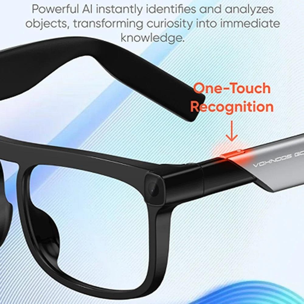 G01 AI Smart Camera Glasses 4K Video Recording  /  Photo Capture  /  Translation  /  Voice Recording  /  Image Recognition - Matte Black - 4