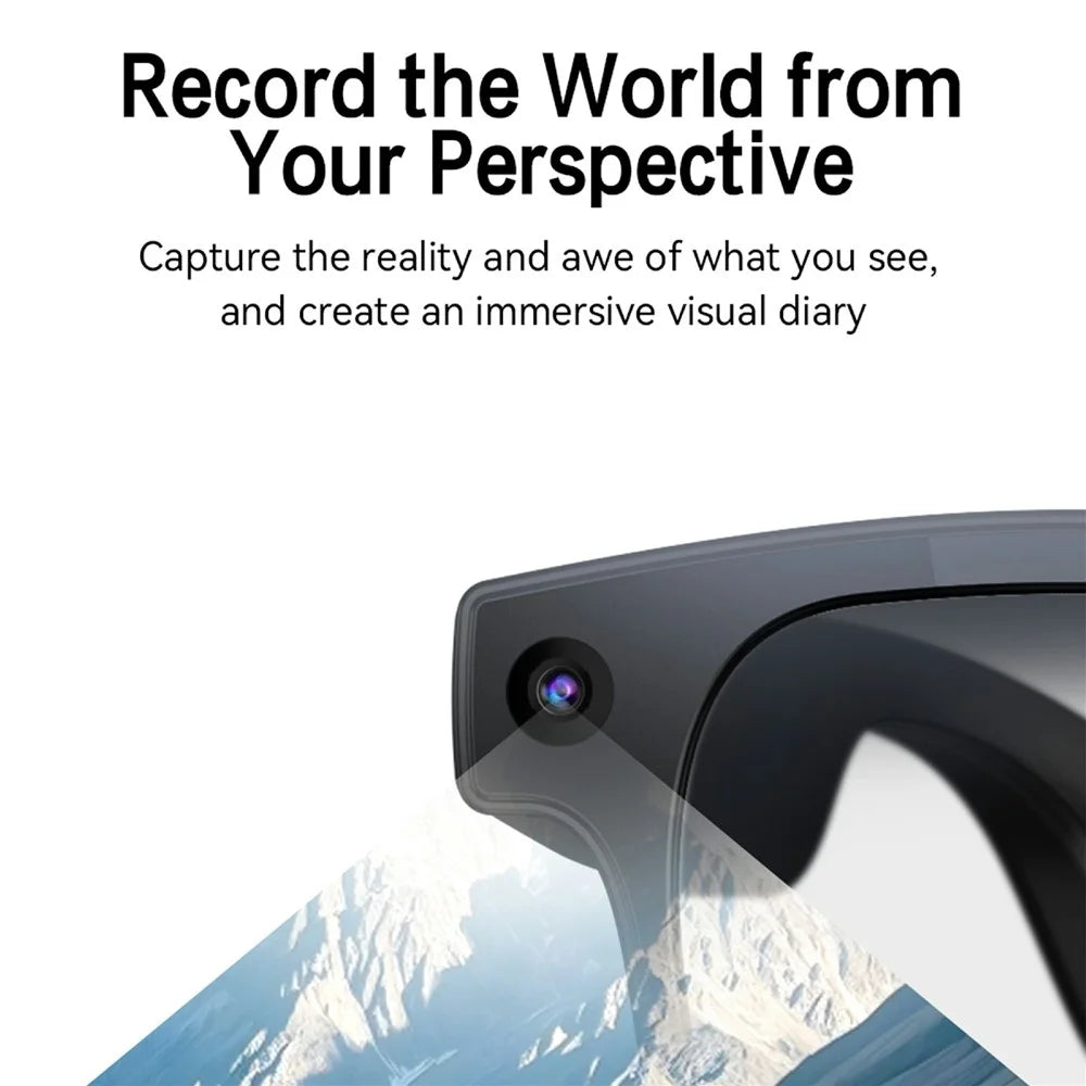 G2 8MP AI Smart Photo Glasses Anti-Shake First-Person View Glasses with Translation Video Recording Interchangeable Lens - Black - 6