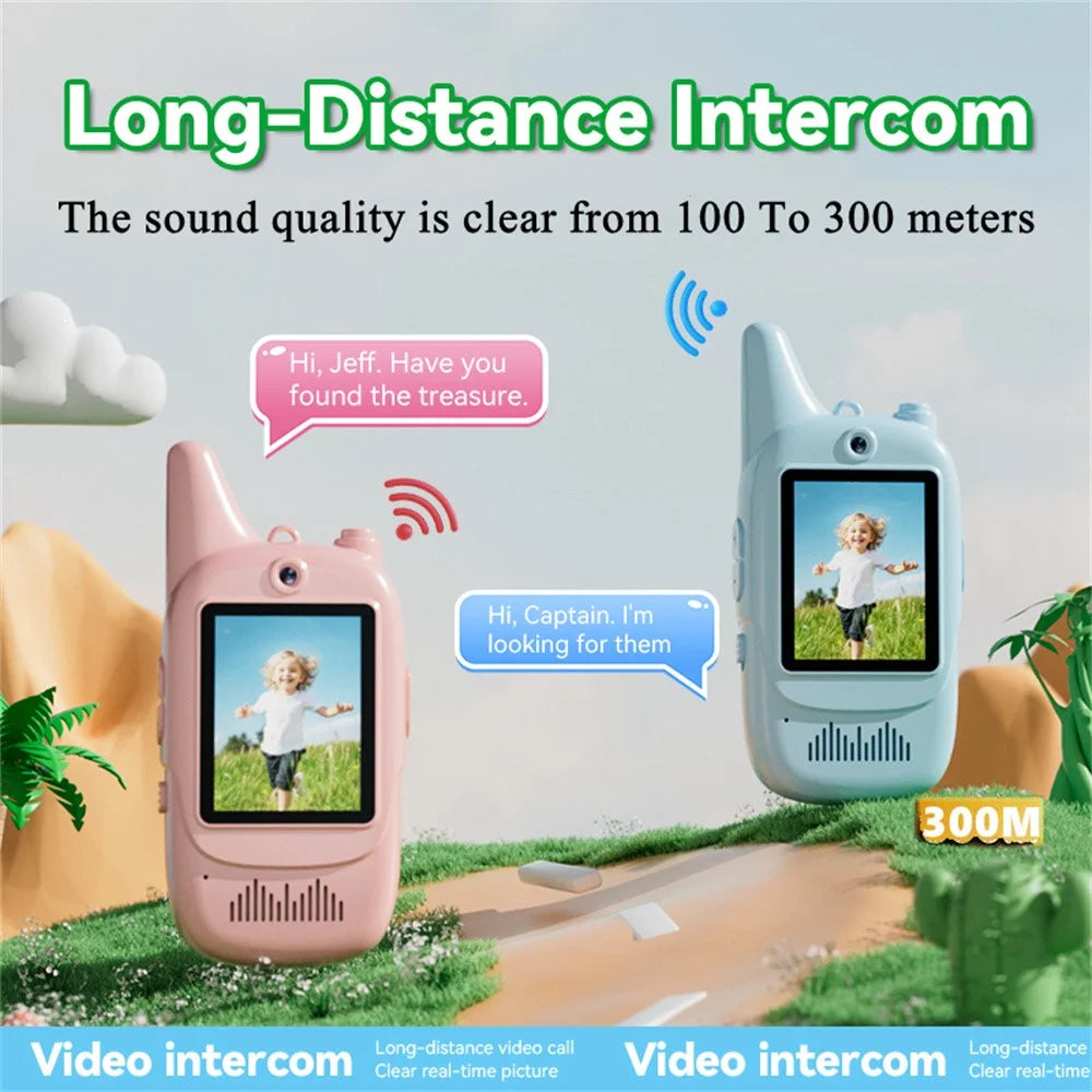 007 2.0 Inch Kids Video Walkie Talkies Set with Real-Time Video Chat  /  Auto Pairing for Outdoor Play - 4