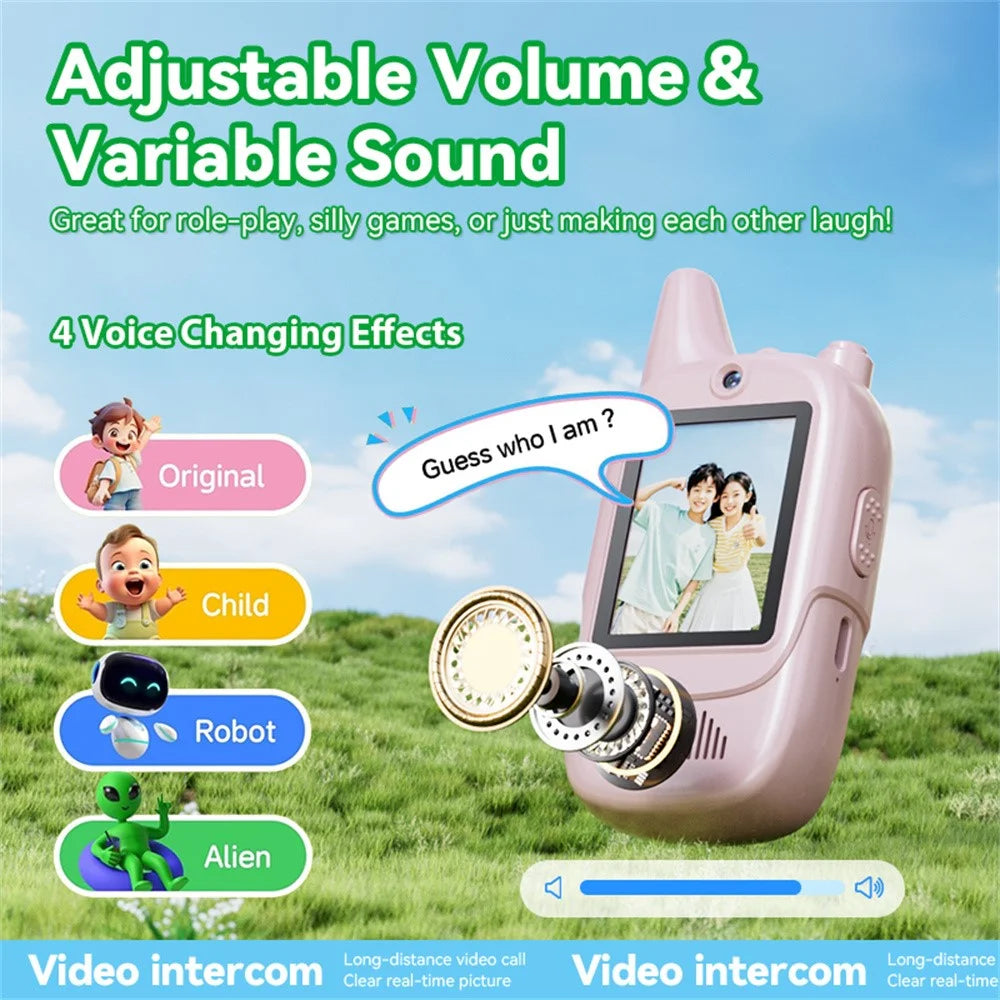 007 2.0 Inch Kids Video Walkie Talkies Set with Real-Time Video Chat  /  Auto Pairing for Outdoor Play - 5