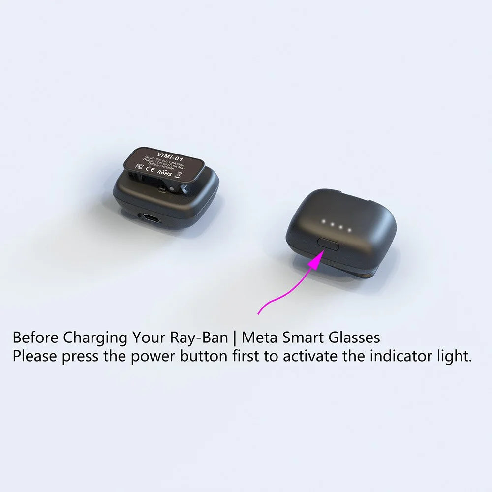 FIIT VR Vimi-01 Single Battery Pack for Ray-Ban / Meta AI Glasses Extended Battery Power Bank Portable Charger - 7