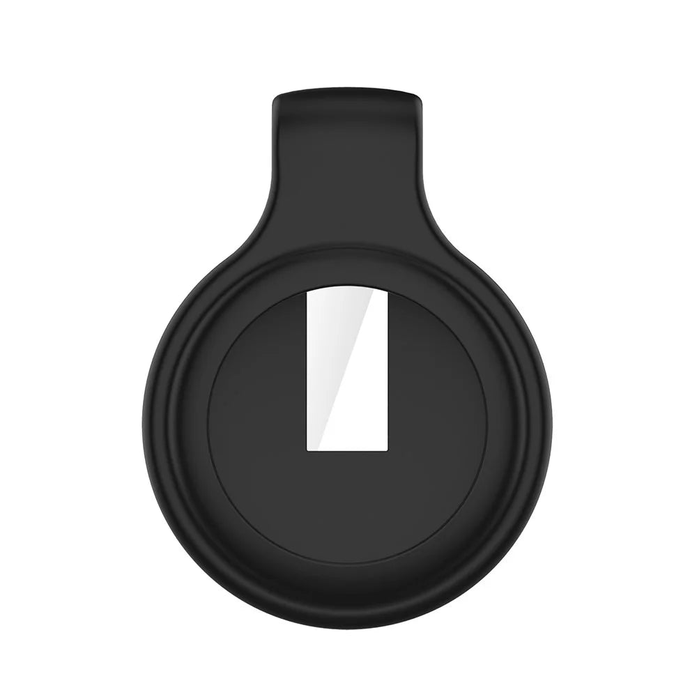 Steel Clip Design Anti-lost Silicone Case Cover Protector for Apple AirTag Bluetooth-compatible Tracker - Black - 3