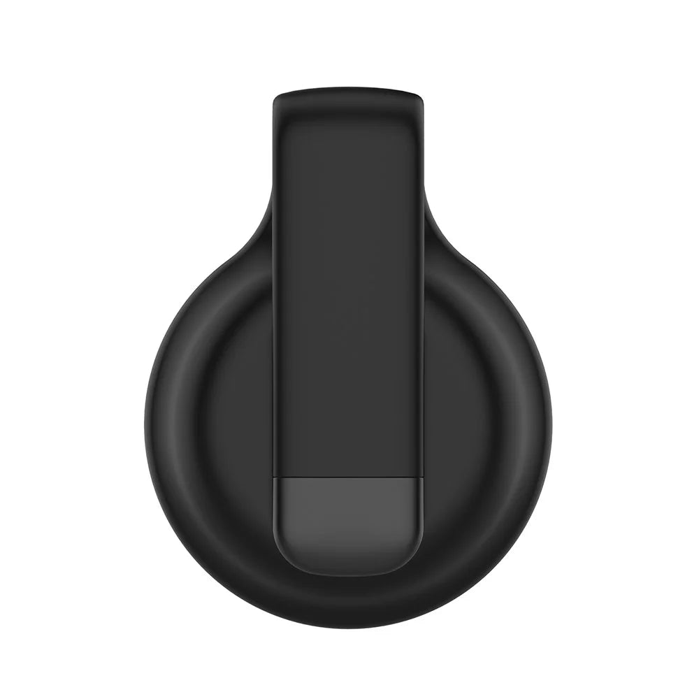 Steel Clip Design Anti-lost Silicone Case Cover Protector for Apple AirTag Bluetooth-compatible Tracker - Black - 4