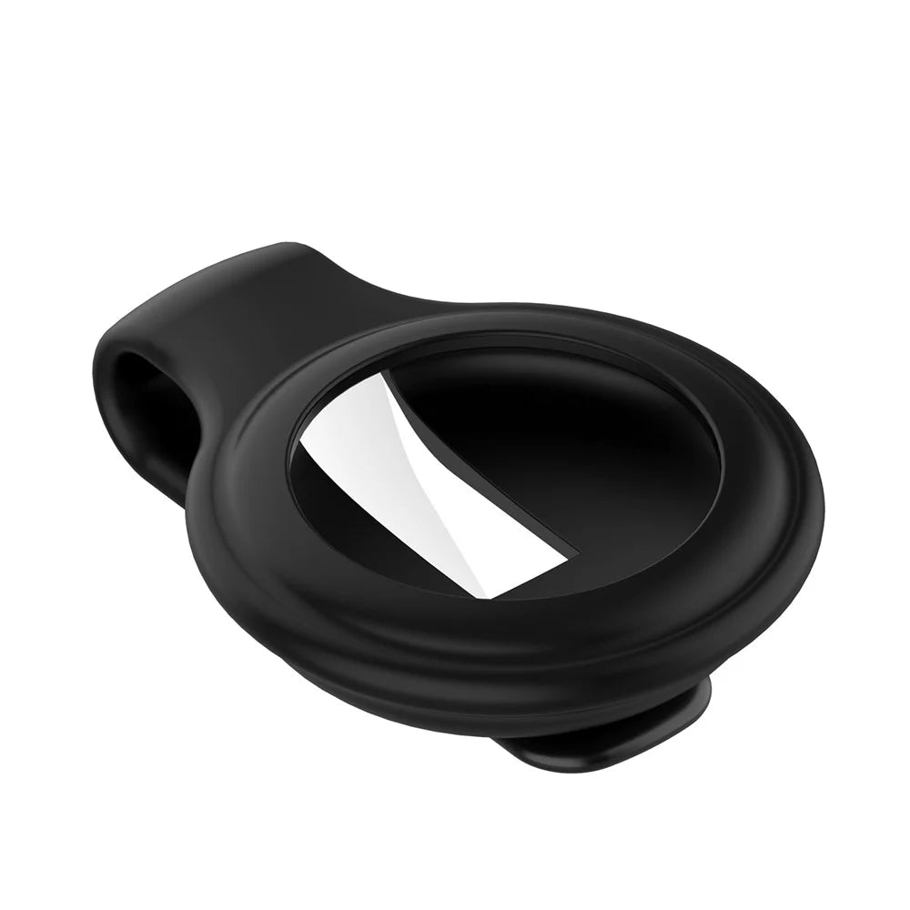 Steel Clip Design Anti-lost Silicone Case Cover Protector for Apple AirTag Bluetooth-compatible Tracker - Black - 5