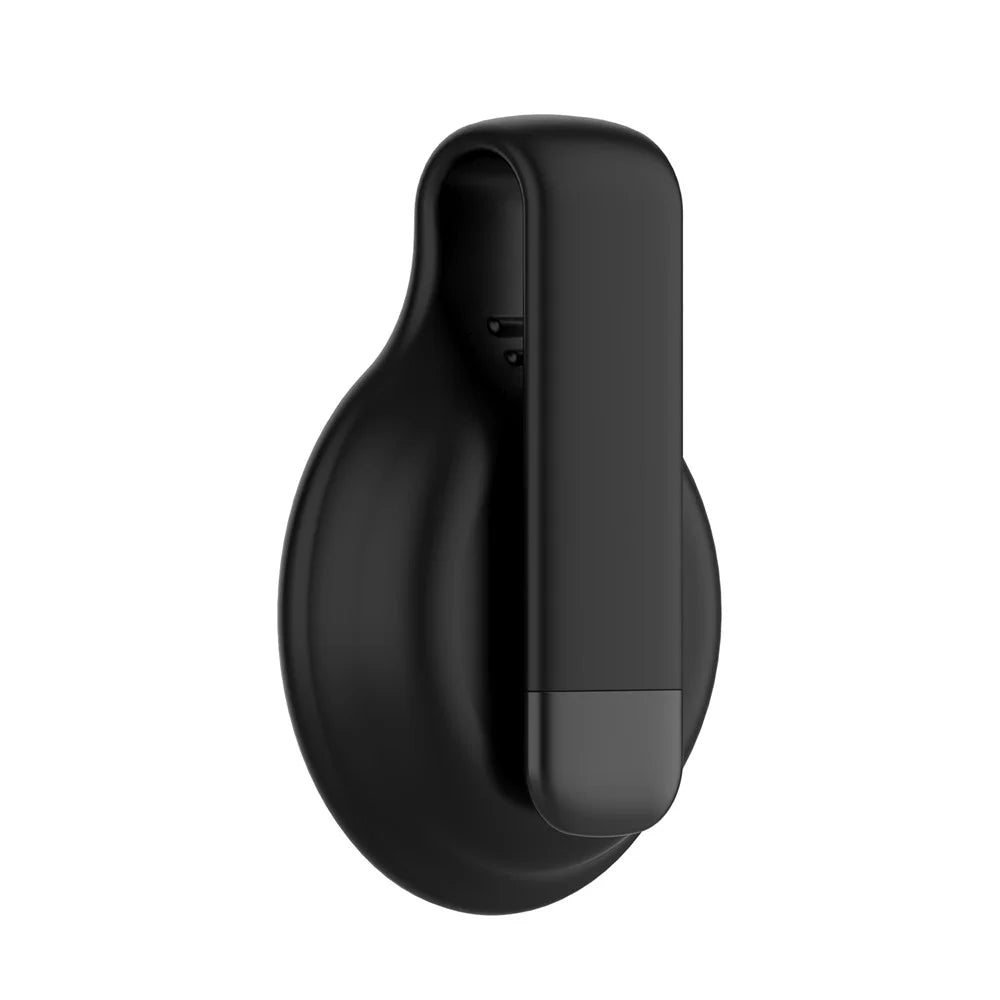 Steel Clip Design Anti-lost Silicone Case Cover Protector for Apple AirTag Bluetooth-compatible Tracker - Black - 6