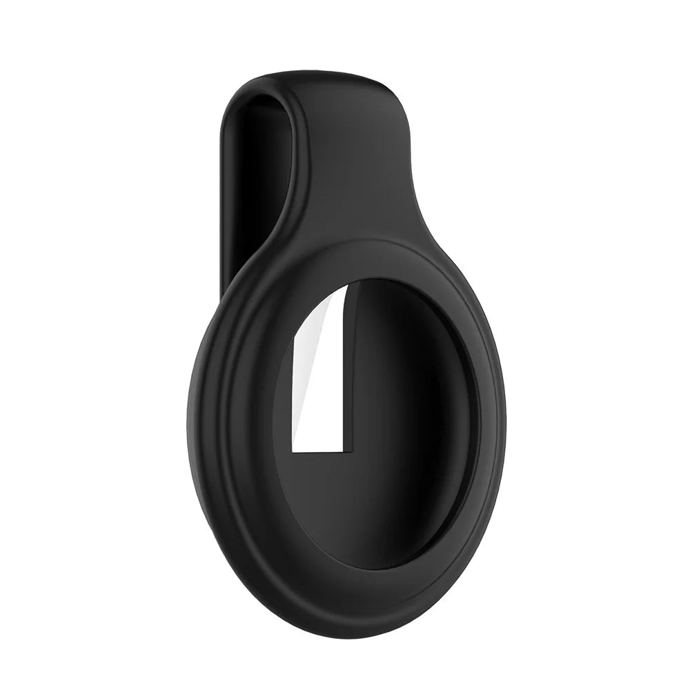 Steel Clip Design Anti-lost Silicone Case Cover Protector for Apple AirTag Bluetooth-compatible Tracker - Black - 7