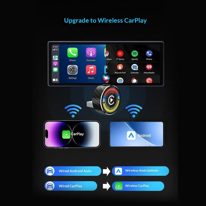 M47 2 in 1 AI Box Wireless Car Adapter for Car Play  /  Android Auto Upgrade Wired to Wireless Converter - 5