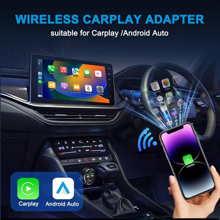M48 2 in 1 AI Box Cute Pattern Wireless Car Play Adapter for Car Play  /  Android Auto Wired to Wireless Converter - 5