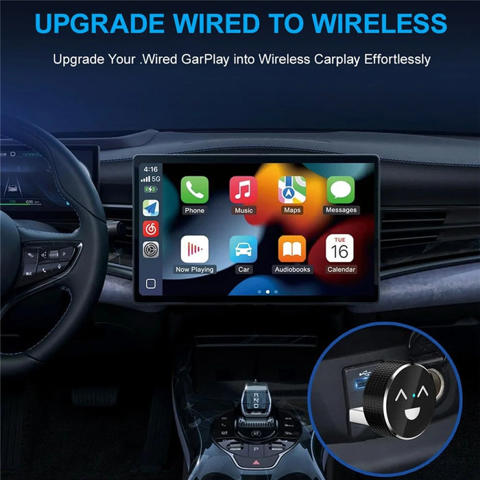 M49 2 in 1 Ai Box Smile Pattern Wireless Car Adapter for Car Play  /  Android Auto Wired to Wireless Converter - 4