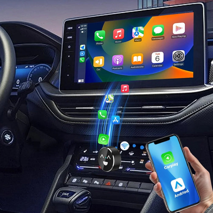 M49 2 in 1 Ai Box Smile Pattern Wireless Car Adapter for Car Play  /  Android Auto Wired to Wireless Converter - 5