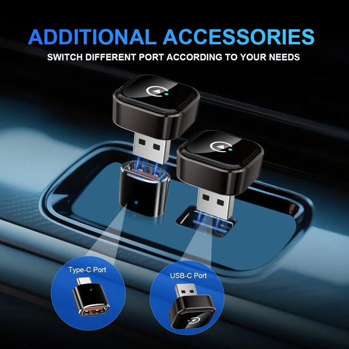 M62 2 in 1 AI Box Wireless Car Play Adapter for Built-in Car Play  /  Android Auto Wired to Wireless Converter - Black - 5
