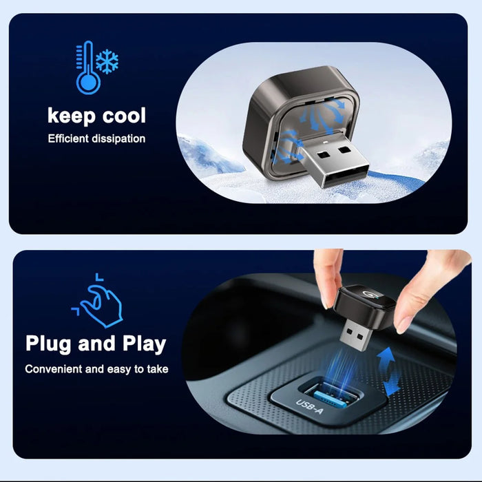 M62 2 in 1 AI Box Wireless Car Play Adapter for Built-in Car Play  /  Android Auto Wired to Wireless Converter - Black - 7