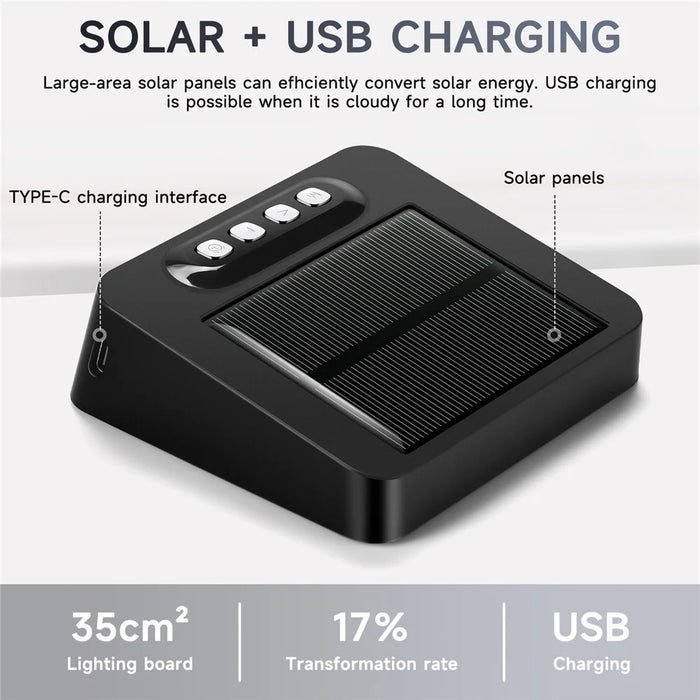 GS-301 Solar Powered Clock Temperature Display LED Digital Alarm Clock with Fatigue Driving Reminder - Black - 2