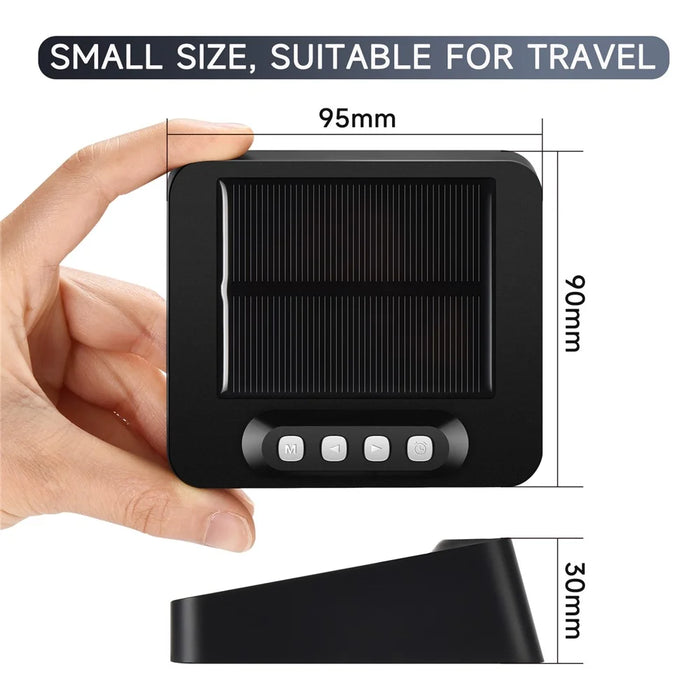 GS-301 Solar Powered Clock Temperature Display LED Digital Alarm Clock with Fatigue Driving Reminder - Black - 7