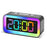 GS202-2 RGB Dynamic Color Display LED Digital Alarm Clock with Night Light Dual Brightness Control Desk Clock - Grey - 1