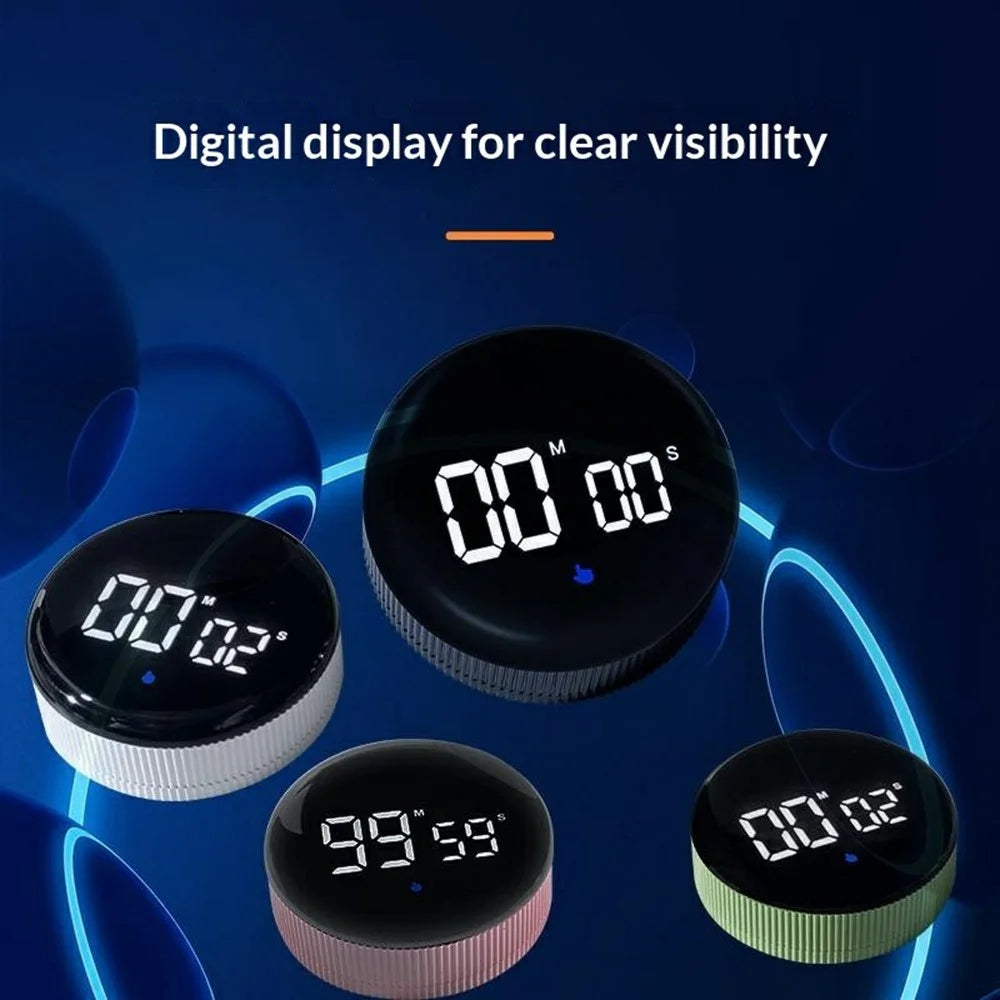 GS-302 Kitchen Timer Digital Countdown Clock Magnetic Rotating Electronic Stopwatch for Cooking / Fitness / Study - White - 3