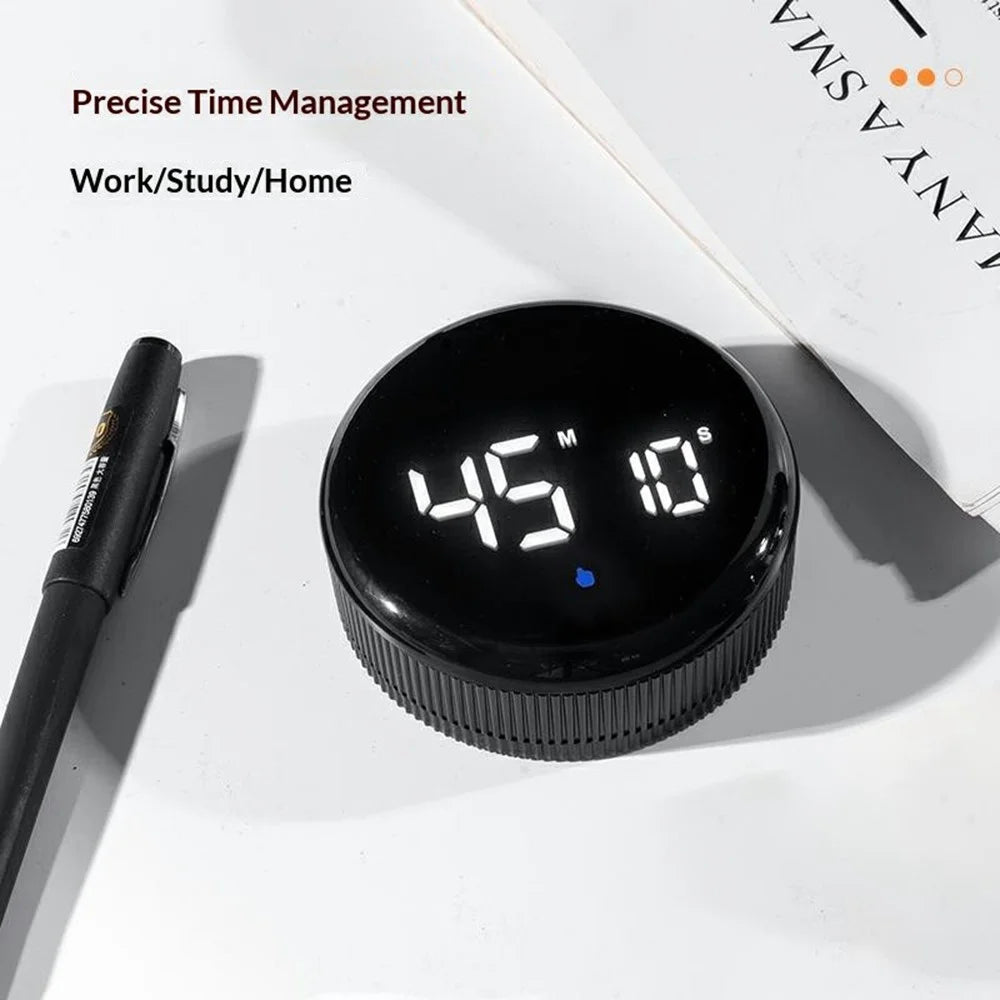 GS-302 Kitchen Timer Digital Countdown Clock Magnetic Rotating Electronic Stopwatch for Cooking / Fitness / Study - White - 4