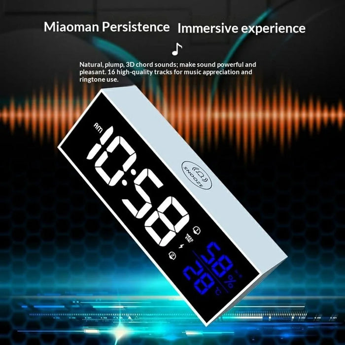 GS-8812 Multi-function Music Alarm Clock Mirror Display LED Digital Indoor Thermometer Hygrometer - White - 5