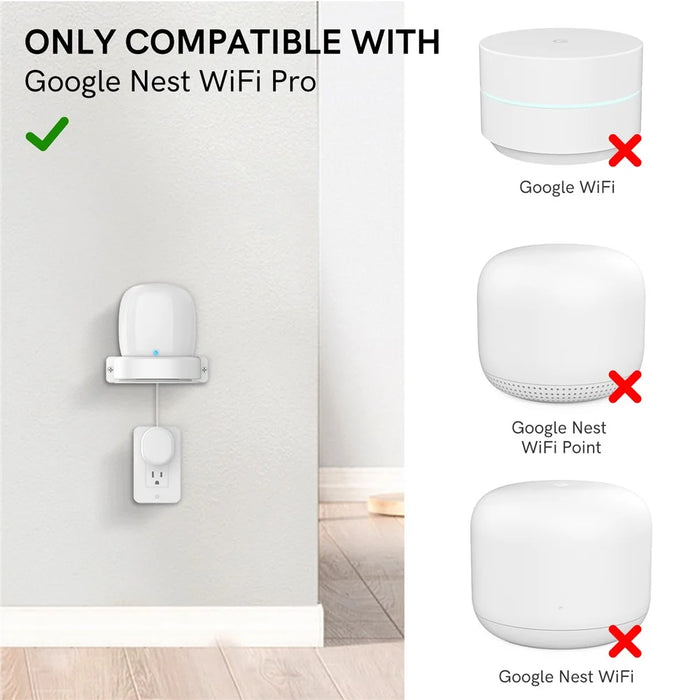 AHASTYLE DD03 For Google Nest WiFi Pro Holder Stand Space Saving Wall Mount Bracket - White - 2