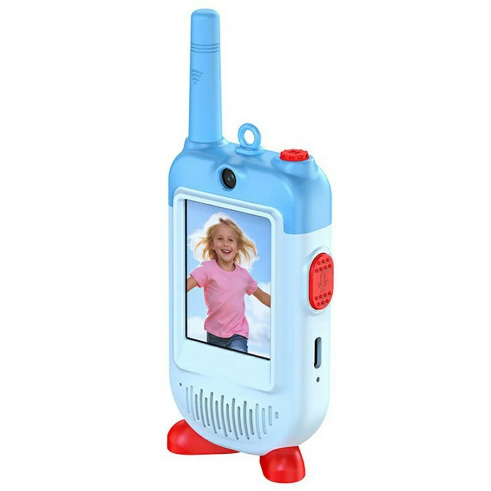 LK-028 1 Pair 2.0 Inch HD Screen Video Intercom Walkie Talkie for Kids Clip On 2.4G Wireless Communication Device - Pink+Blue - 3
