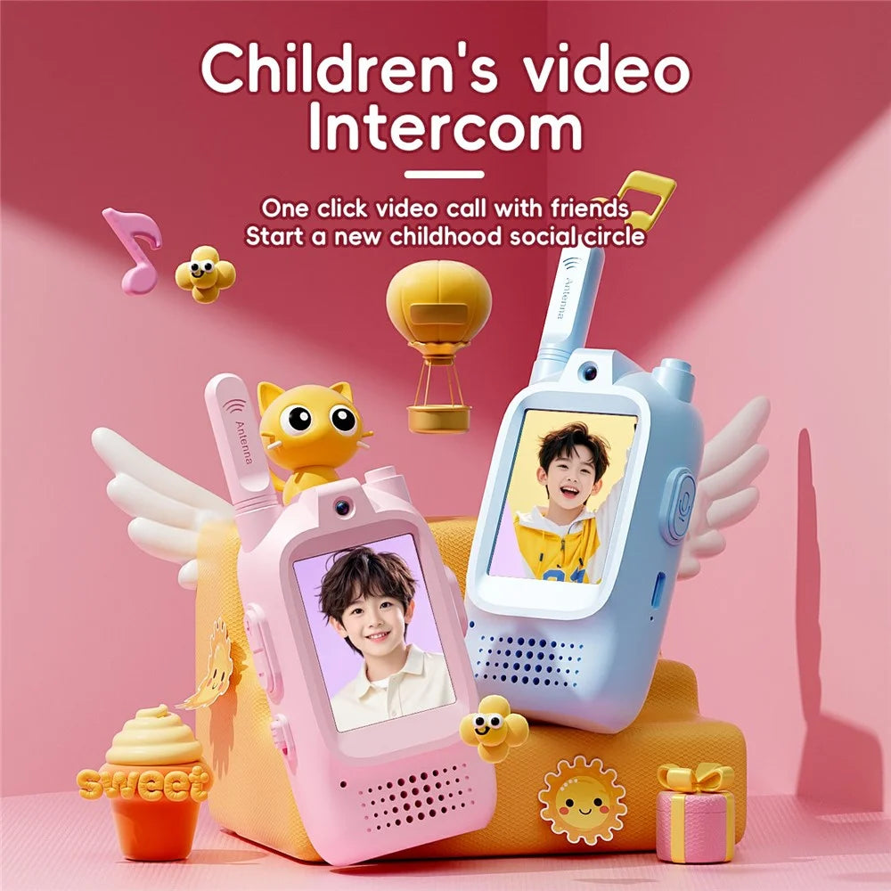 M5 2Pcs / Set 2.0 Inch Color Screen Children Video Intercom Walkie Talkie Wireless Communication Device for Kids - Pink+Pink - 2