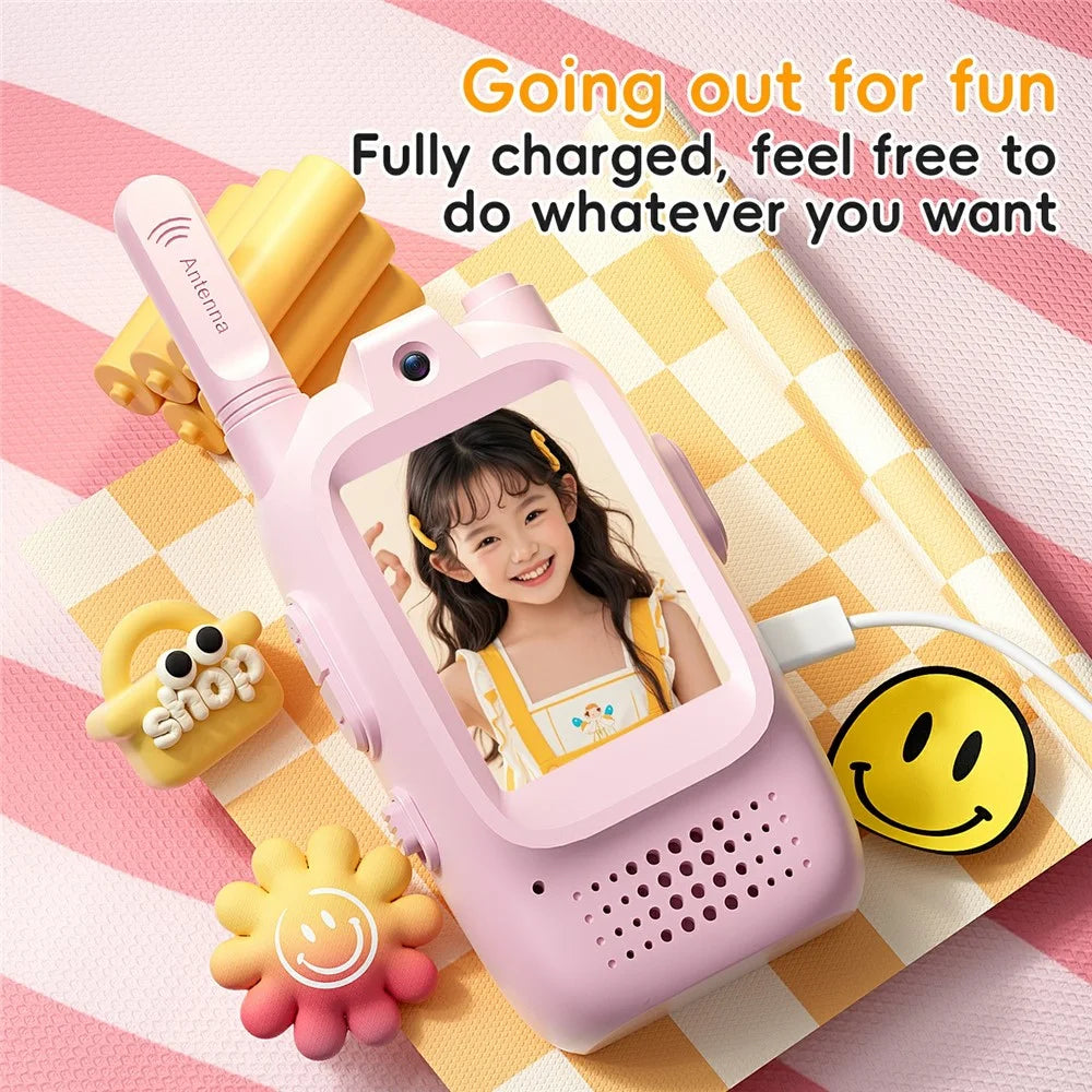 M5 2Pcs / Set 2.0 Inch Color Screen Children Video Intercom Walkie Talkie Wireless Communication Device for Kids - Pink+Pink - 5