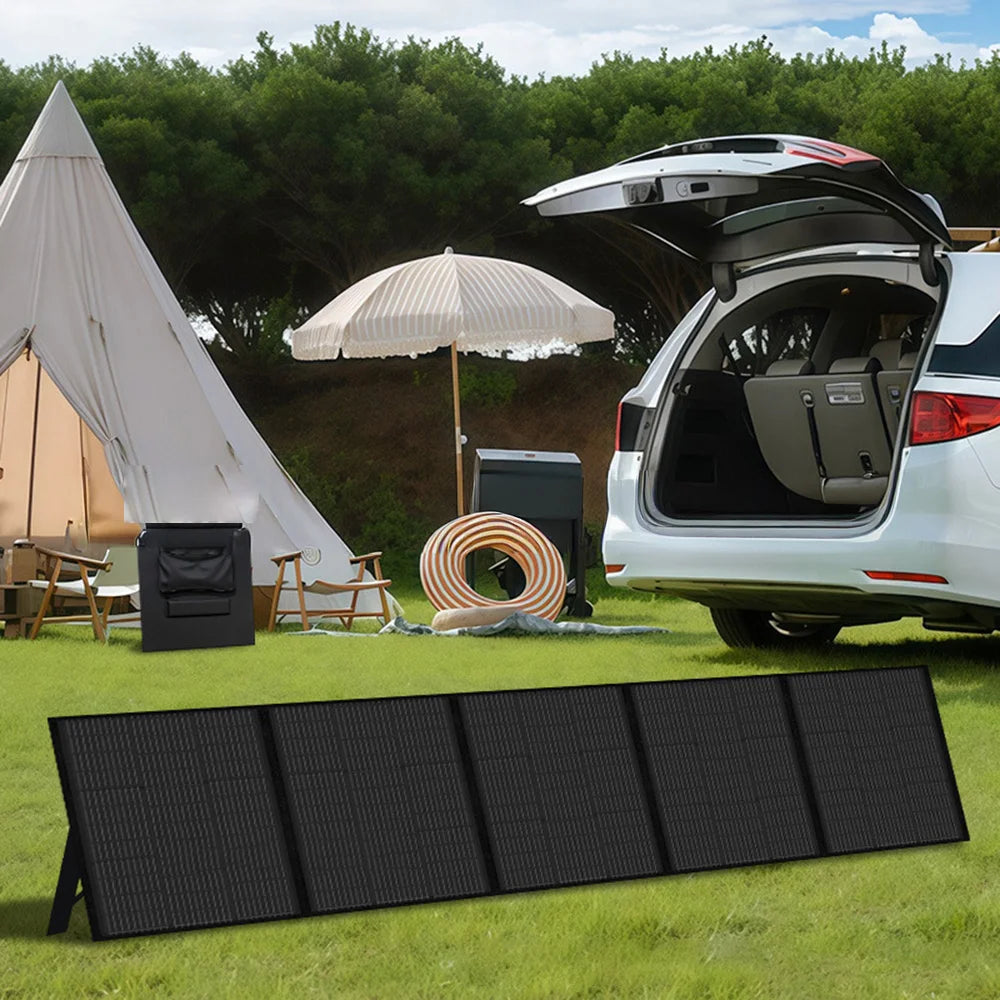 300W Portable Solar Panel Charger 5 Fold Outdoor Power Bank Monocrystalline Silicon High Efficiency for Camping / RV / Emergency - Black - 6