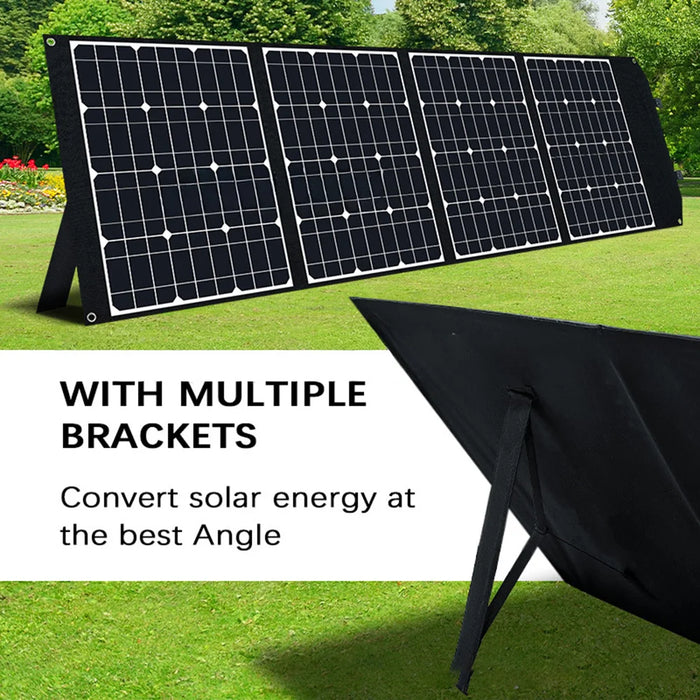 170W High Power 4-Fold Portable Solar Panel Outdoor Foldable Solar Charger with Stand - Monocrystalline Silicon Solar Cell/101668 - 3
