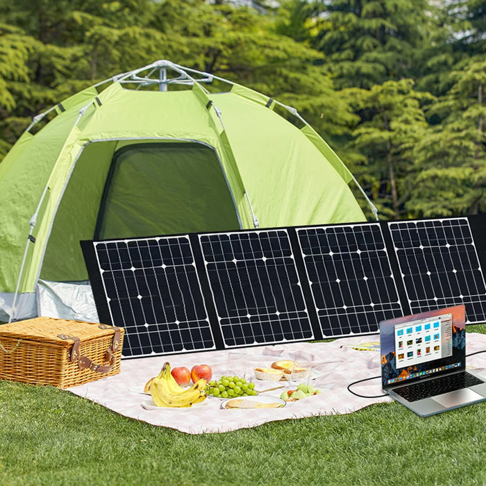 170W High Power 4-Fold Portable Solar Panel Outdoor Foldable Solar Charger with Stand - Monocrystalline Silicon Solar Cell/101668 - 6