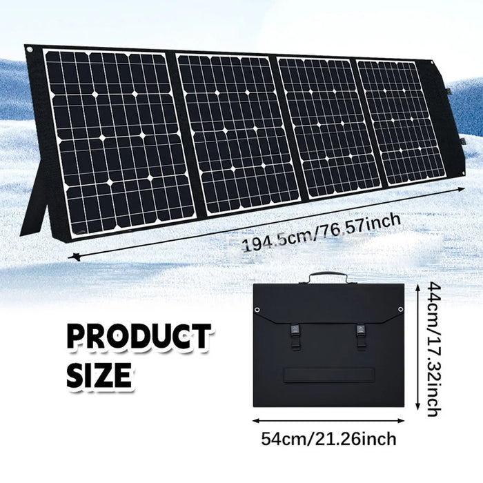 170W High Power 4-Fold Portable Solar Panel Outdoor Foldable Solar Charger with Stand - Monocrystalline Silicon Solar Cell/101668 - 7