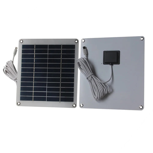 5W 12V Solar Panel Charger with Type-C Output for Security Camera / CCTV Monitor Outdoor Power Supply - Polycrystalline Silicon - 1