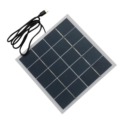 4W 5V Solar Panel Charger for Phones / Security Cameras Type-C Plug Portable Solar Panel - Black - 1